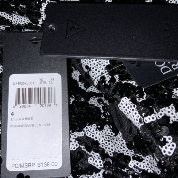 Dalmatian Black/White Sequin Dress, Size 4 - Picture 7 of 8